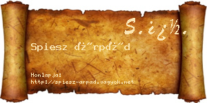 Spiesz Árpád névjegykártya
